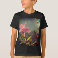 Orquídea de Cattleya e três beija-flores