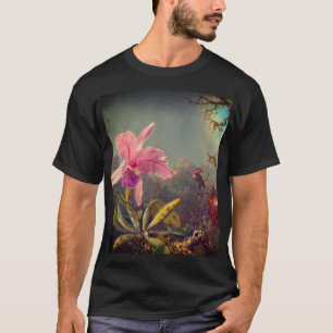 Camiseta Orquídea de Cattleya e três beija-flores