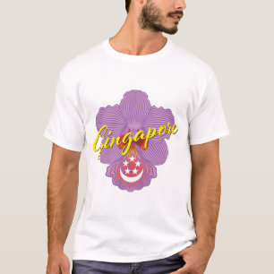 Camiseta Orquídea do patriota de Singapore