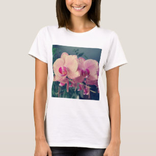 Camiseta Orquídea falaenopse ppolka flores cor-de-rosa flor