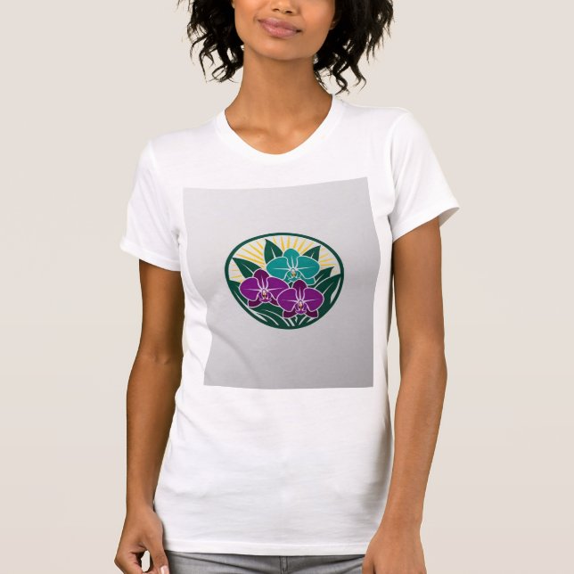 Camiseta Orquídea para Mulheres - Beleza Suave, Sp (Frente)