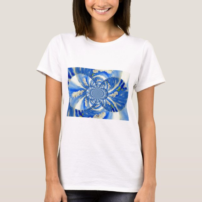 Camiseta Orquídea Pintura em Aquarela, brisa, nuvens Mandal (Frente)