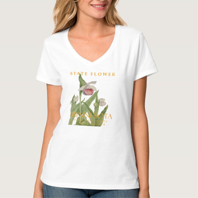 Camiseta Orquídea rosa-e-branca do Território Minnesota (Frente)