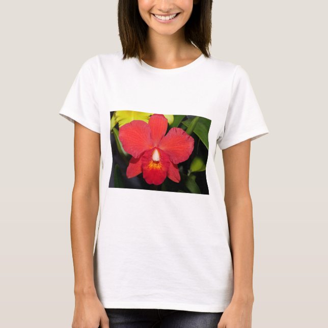 Camiseta Orquídea Vermelha Exótica (Frente)