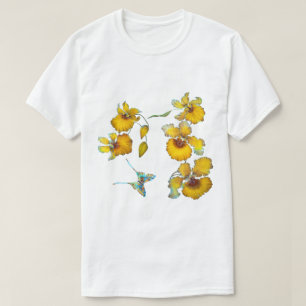 Camiseta orquídeas amarelas com fundo transparente