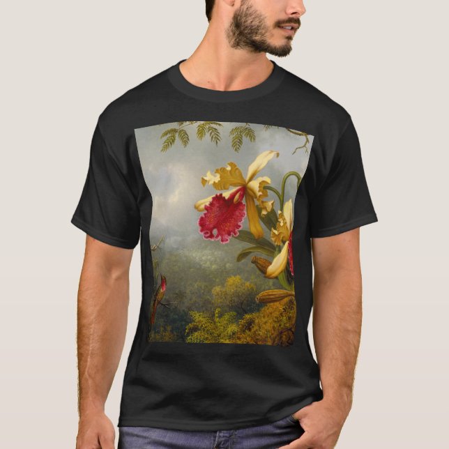 Camiseta Orquídeas e Hummingbird (Frente)