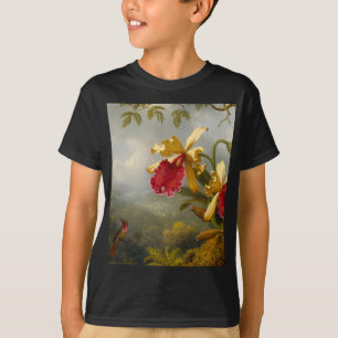 Camiseta Orquídeas e Hummingbird
