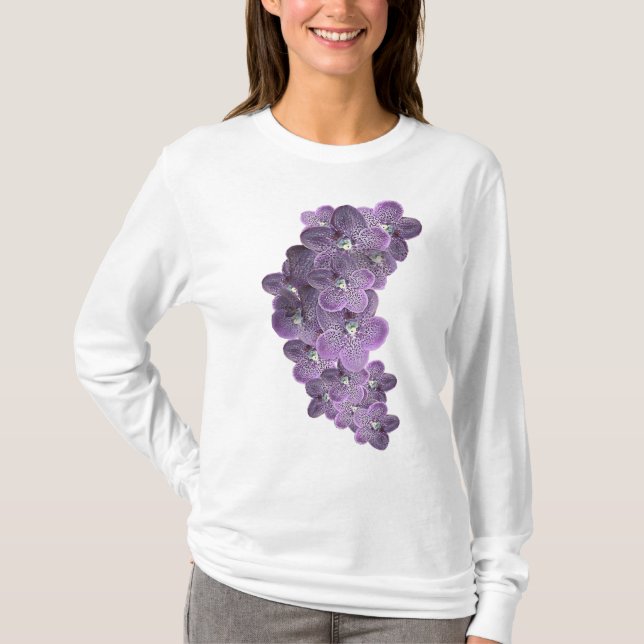 Camiseta Orquídeas Flor Violeta Roxa em Flor (Frente)