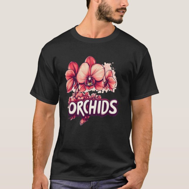 Camiseta Orquídeas Lindas para um Visual de Fuga de Jardim  (Frente)