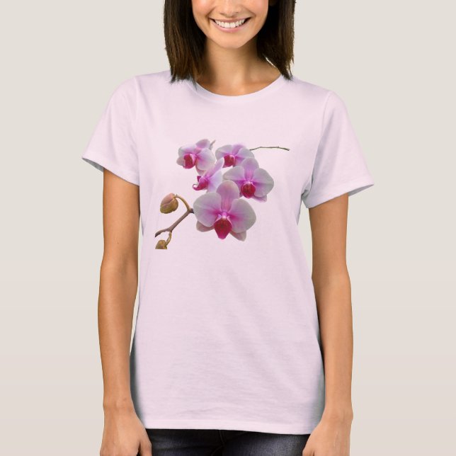 Camiseta Orquídeas-traça rosa - Phalaenopsis (Frente)