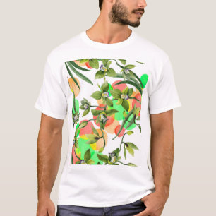 Camiseta Orquídeas verdes: flor de aquarela sem costura.