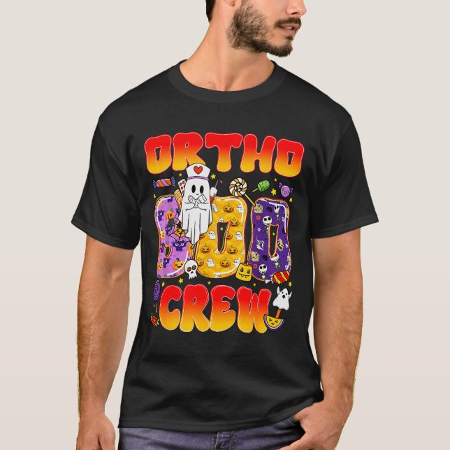 Camiseta Ortho Boo Crew Ortho Nurse Funny Halloween  (Frente)