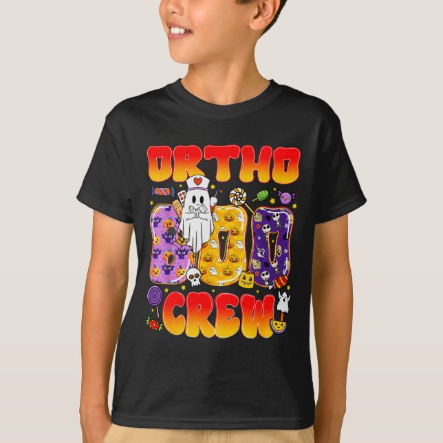 Camiseta Ortho Boo Crew Ortho Nurse Funny Halloween  (Frente)