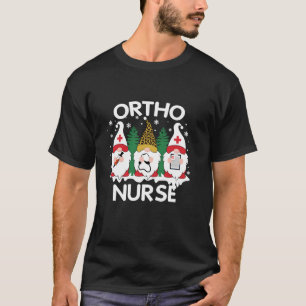 Camiseta Ortho Enfermeira Árvore de Natal Gnomos Stethoscop