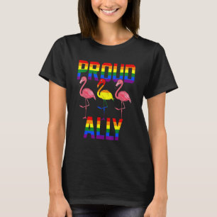 Camiseta Ortod Ally Cute Lgbt Flag Flamingos Orud Lgbt