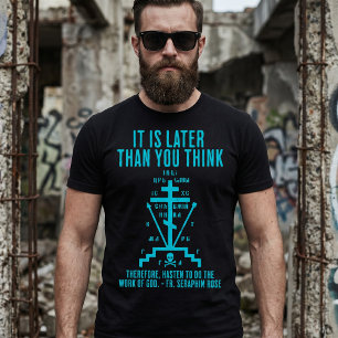 Camiseta Ortodoxo Oriental Fr Seraphim Rosa Cross Gift