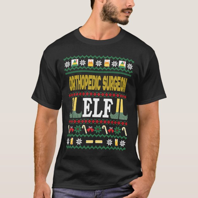 Camiseta Ortopedia Cirurgião Elf Natal (Frente)