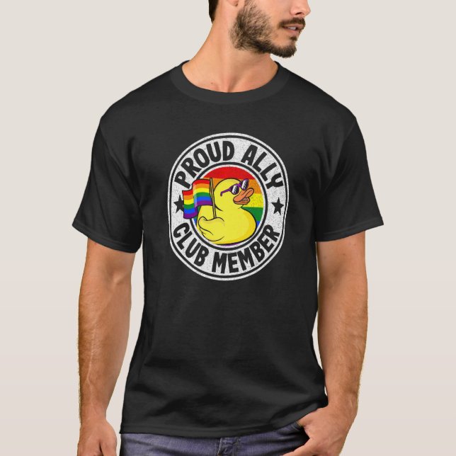 Camiseta Orud Ally Club Membro Rubber Duck Gay Les (Frente)