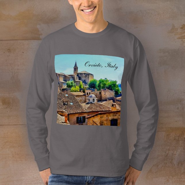 Camiseta Orvieto Italy Hillside com Orvieto Text (Criador carregado)