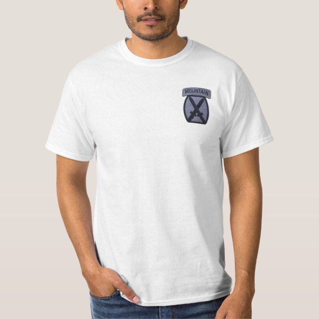 Camiseta os 10ns veteranos da divisão da montanha controlam (Frente)