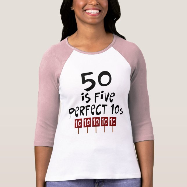 Camiseta os 50th presentes de aniversário, 50 são 5 10s (Frente)