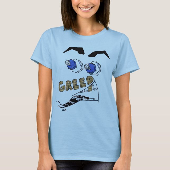 Camiseta Os 7 Pecados Mortais — Ganância (Frente)