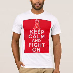 Camiseta Os AIDS mantêm a calma e lutam-na sobre