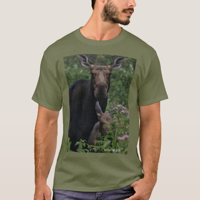 Camiseta Os alces de Dale & o t-shirt da vitela (MOATACAST) (Frente)
