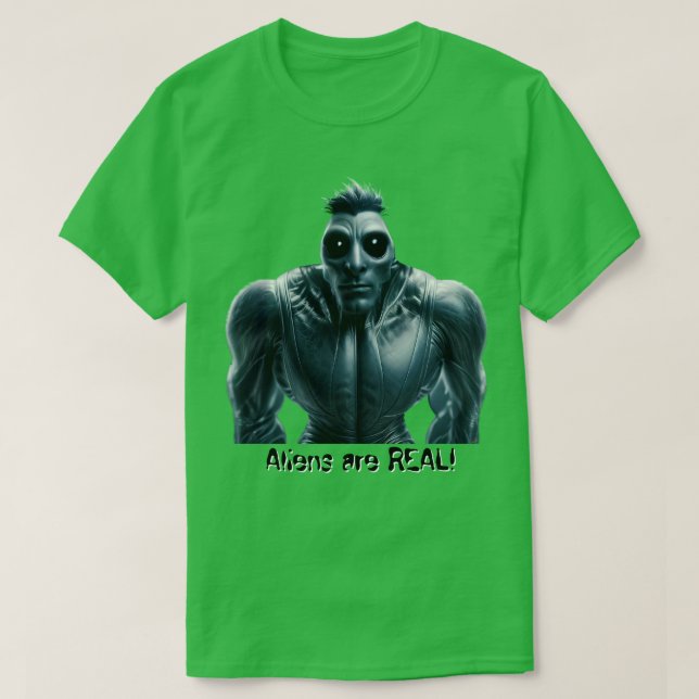 Camiseta Os alienígenas são REAIS! (Frente do Design)