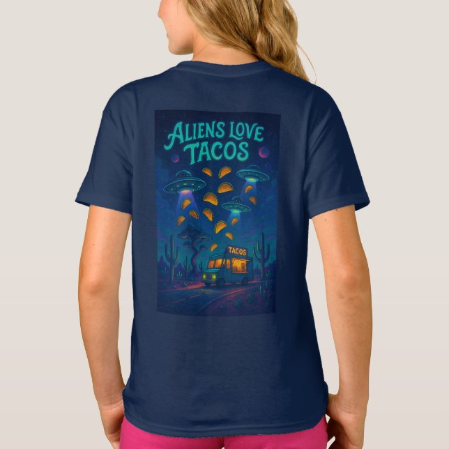 Camiseta Os Aliens Amam Tacos (Verso)