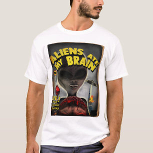 Camiseta Os aliens comeram meu estilo do cobrir da polpa do