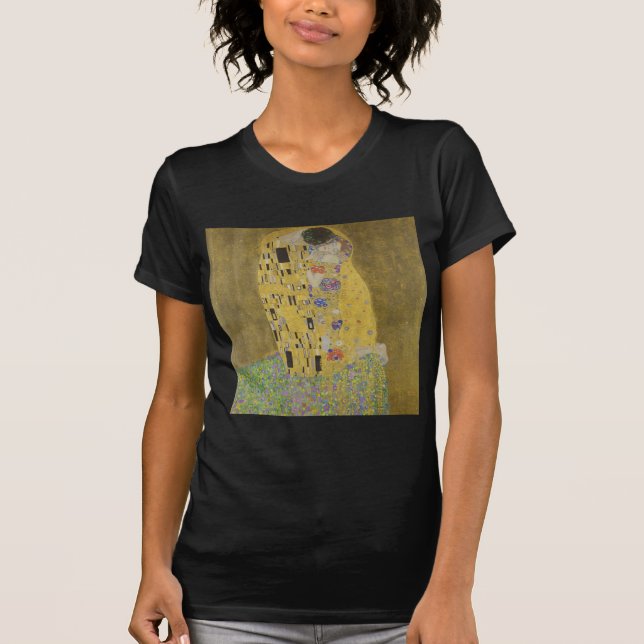 Camiseta Os amantes beijando o abraço de Gustav Klimt (Frente)