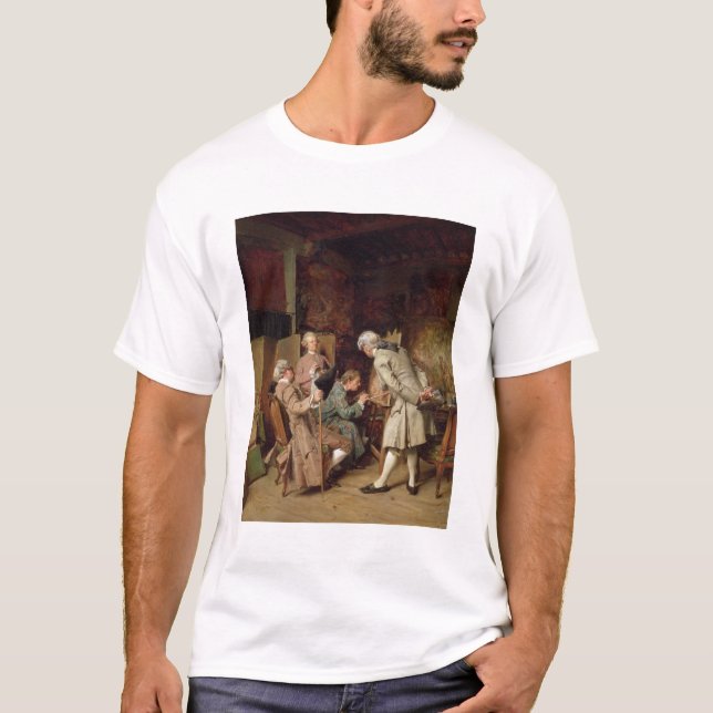 Camiseta Os amantes da arte, ou o pintor, 1860 (painel) (Frente)