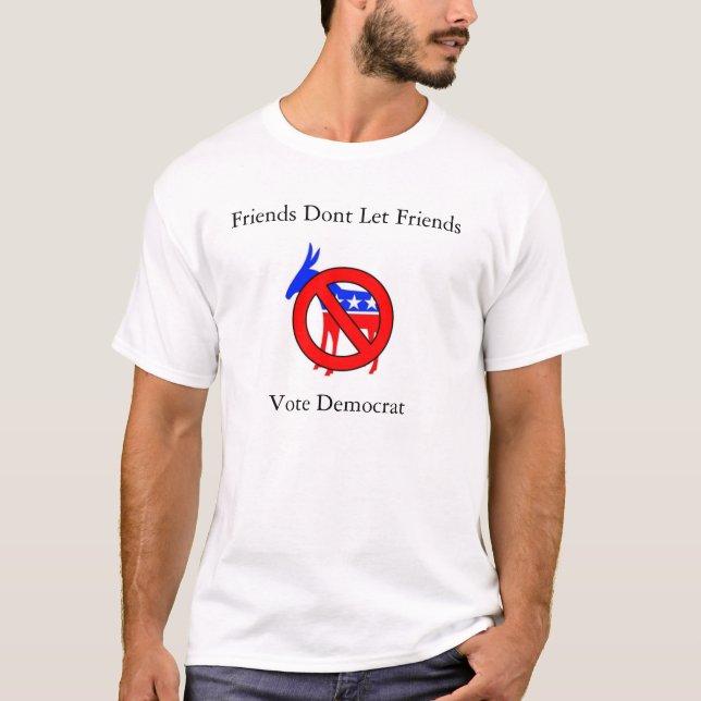 Camiseta Os amigos não deixam o voto Democrata dos amigos (Frente)