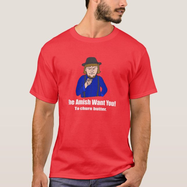 Camiseta Os Amish querem-no escuro (Frente)