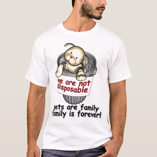 Camiseta Os animais de estimação não são descartáveis (Frente)