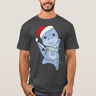 Camiseta Os Animais De Natal Do Natal Dino Luzes De Fada Di