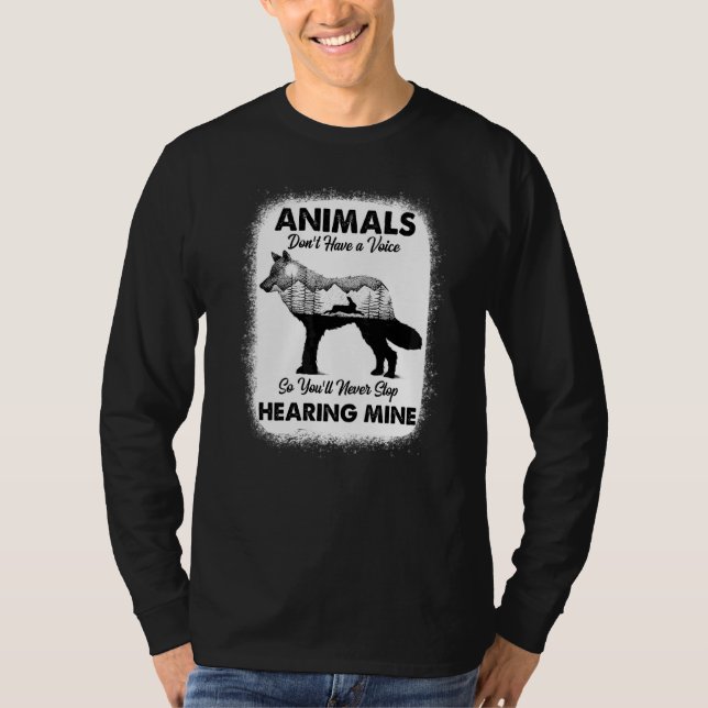 Camiseta Os Animais não têm voz, então você nunca vai detê- (Frente)