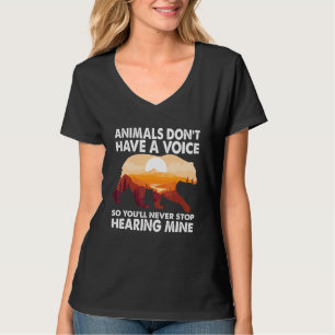 Camiseta Os Animais não têm voz, então você nunca vai detê-
