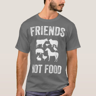 Camiseta Os animais são amigos e não Comidas Vegans Engraça