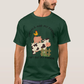 Camiseta Os Animais São Meus Amigos Eu Não Como Os Meus Ami
