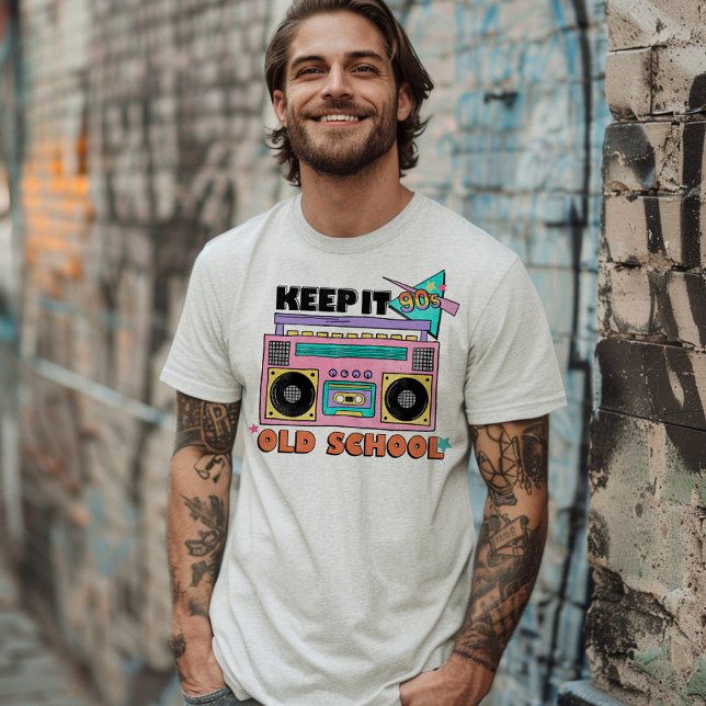 Camiseta Os anos 90 mantêm a velha escola, groovy rad boomb (90s keep it old school)