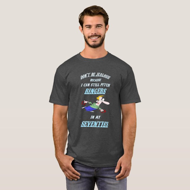 Camiseta Os anos setenta em ferradura escuros básicos do T (Frente Completa)