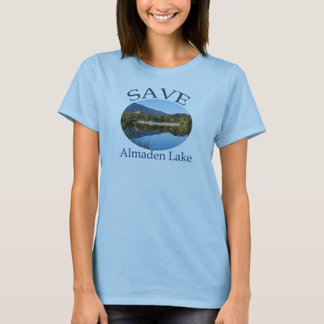 Camiseta Os azuis bebés das mulheres com do Web site parte (Frente)