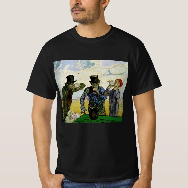 Camiseta Os Bebedores por Vincent van Gogh (Frente)