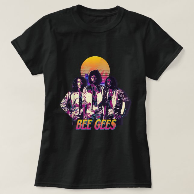 Camiseta Os Bee Gees Vivem Para Homens E Mulheres (Frente do Design)