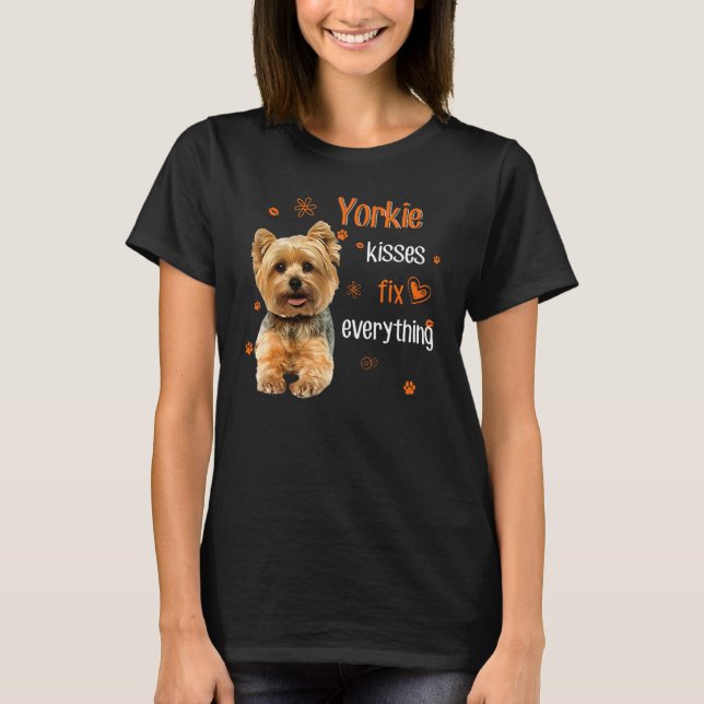 Camiseta Os beijos da Yorkie consertam tudo 1 (Frente)
