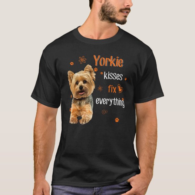 Camiseta Os beijos da Yorkie consertam tudo 1 (Frente)