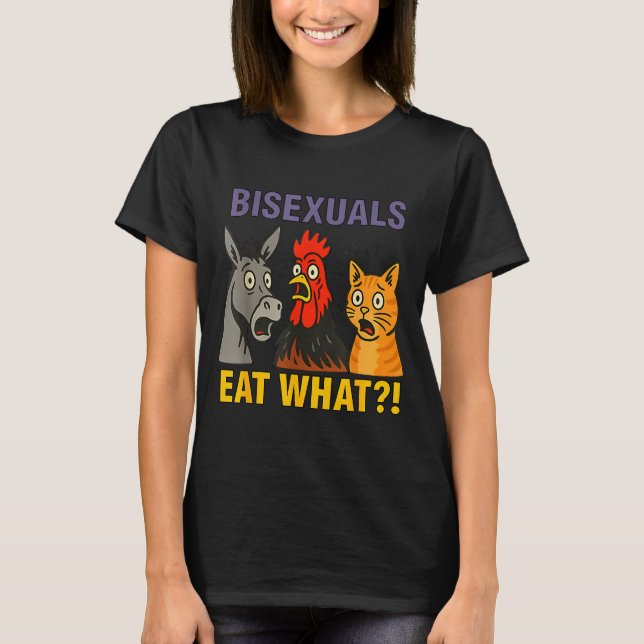 Camiseta Os Biúgicos Comem O Orgulho Lgbt De Gato De Galinh (Frente)