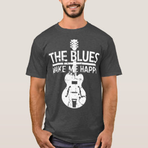 Camiseta Os Blues Me Fazem Feliz Banda Musical Engraçado
